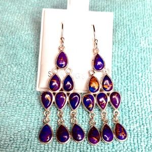 Purple Turquoise Chandelier Earrings